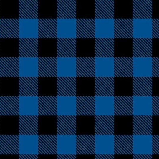 Black and Blue Buffalo Plaid Flannel 1 inch Squares - Fabric Design Treasures