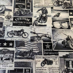 Black and White Vintage Motorcycle News in Frame
