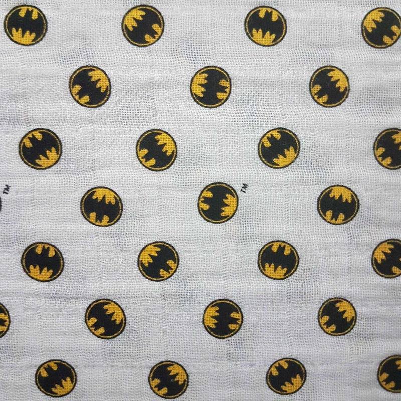 Black Batman Double Gauze Cotton Fabric