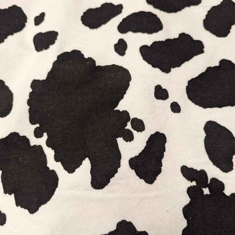 Black Cow FLANNEL on White | Fabric Design Treasures