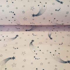 Black Star Burst on Pink Flannel - Fabric Design Treasures
