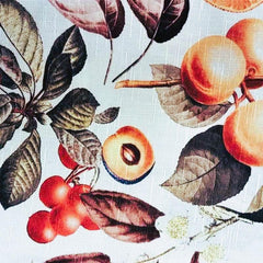 Blossom Fruit Fabric, Cherry, Peach, Polyester Canvas Fabric