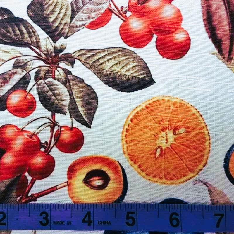 Blossom Fruit Fabric, Cherry, Peach, Polyester Canvas Fabric