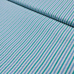 Breakers Seersucker Mint/Blue and White Stripes