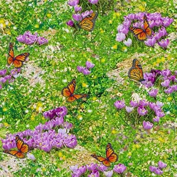 Butterfly Fabric 3 Wishes Steam in the Spring Digital Print