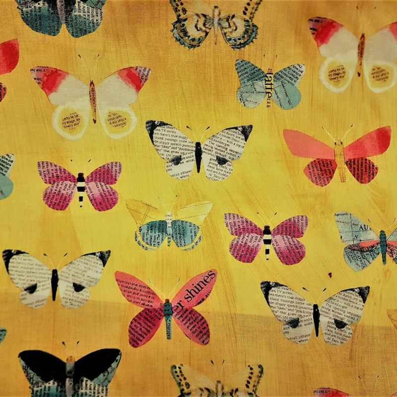 Butterfly Fabric, Wonder, Newspaper Butterflies