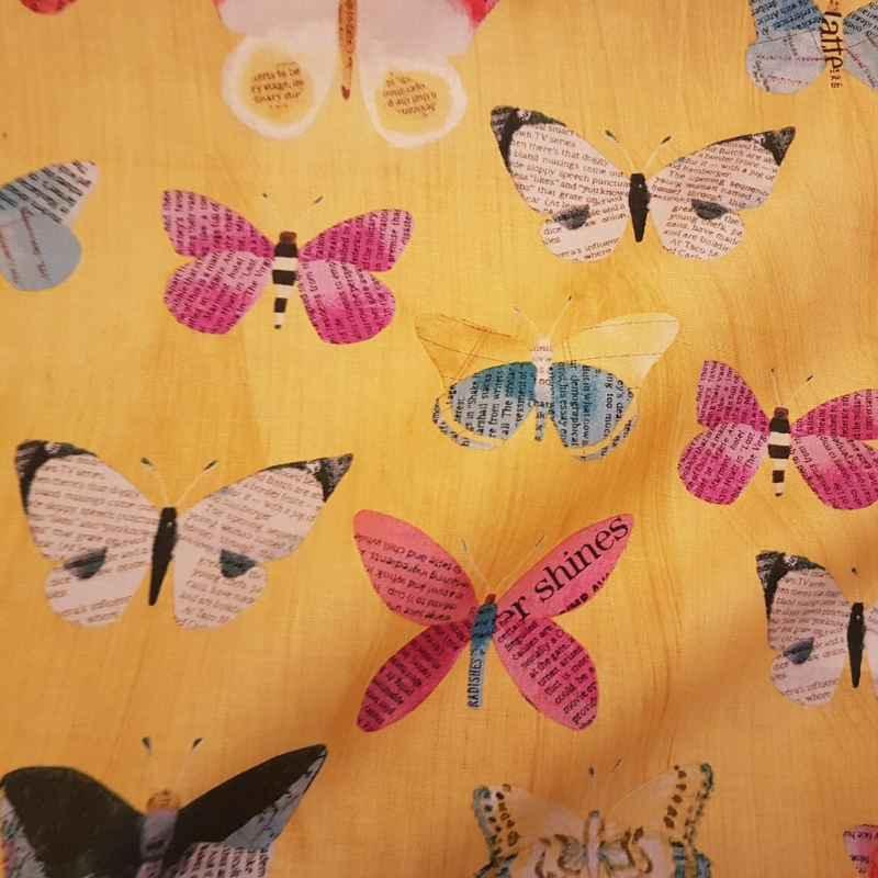 Butterfly Fabric, Wonder, Newspaper Butterflies