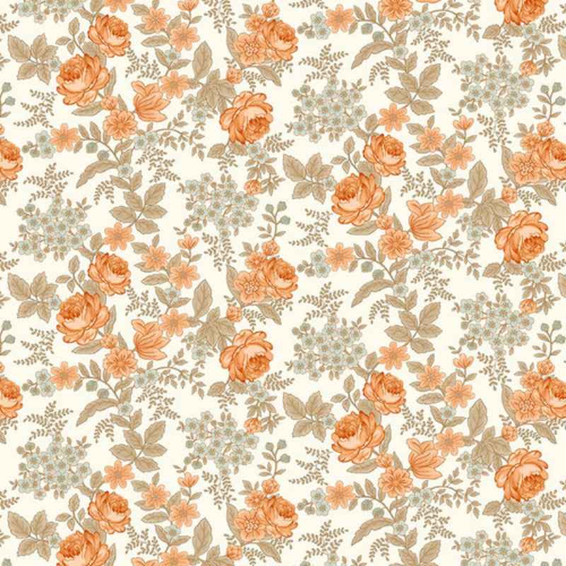 Cabbage Rose Wide Back, Sunwashed Romance 108, 1126-43 Cream | Fabric Design Treasures