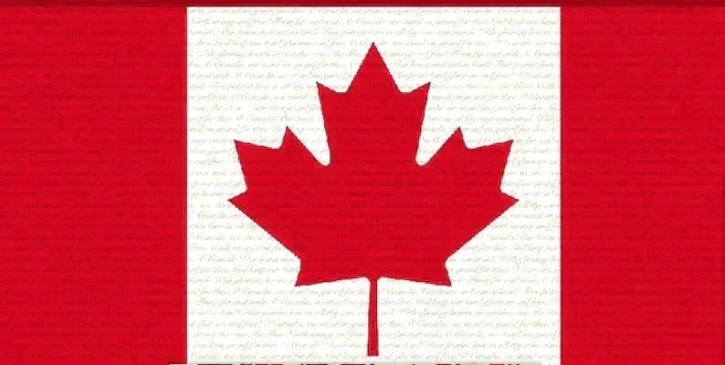 Canada Flag Fabric Panel Quilting Cotton