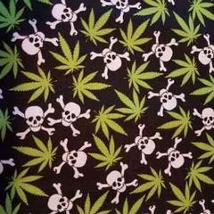 Cannabis Cotton Fabric Green Pot Leaf Fabric Print