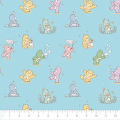 Care Bears Flannel Fabric on Blue