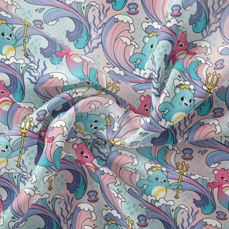 Care Bears Swimming, Mer Bears Pink | Fabric Design Treasures