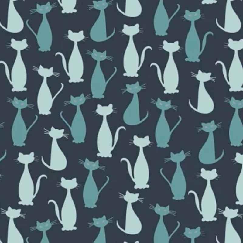 Cat, Spooky Hollow Cats in Teal