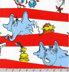 Celebrate Seuss on Red and White, Dr. Seuss Fabric