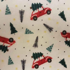 Christmas Flannel, Red Truck Fabric, Christmas Trees FLANNEL