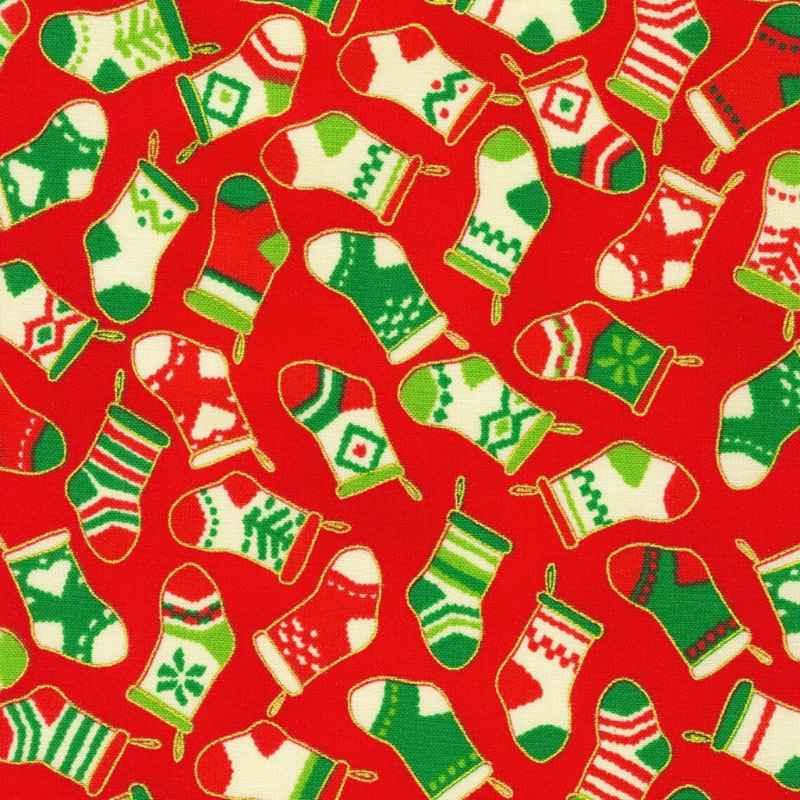 Christmas Stockings Cotton, Holiday Charms Christmas - Fabric Design Treasures