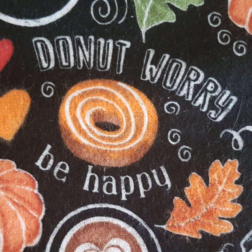 Coffee & Donut Play on Words FLANNEL Fabric