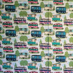 Colorful Summer Campers FLANNEL Fabric - Fabric Design Treasures