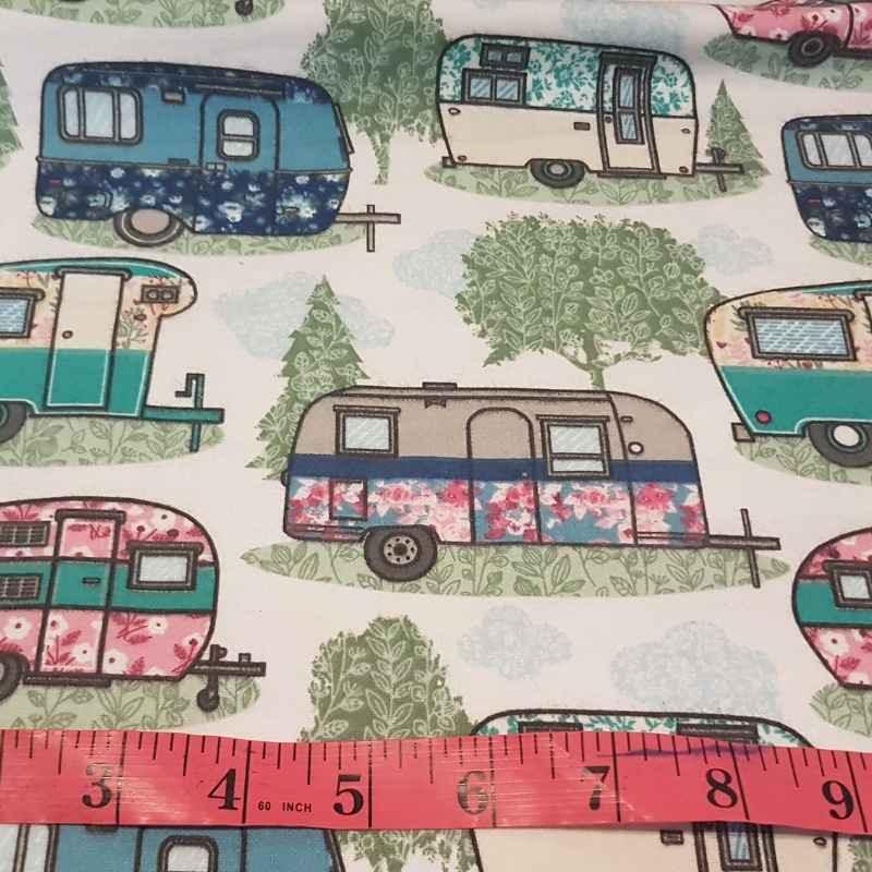 Colorful Summer Campers FLANNEL Fabric - Fabric Design Treasures