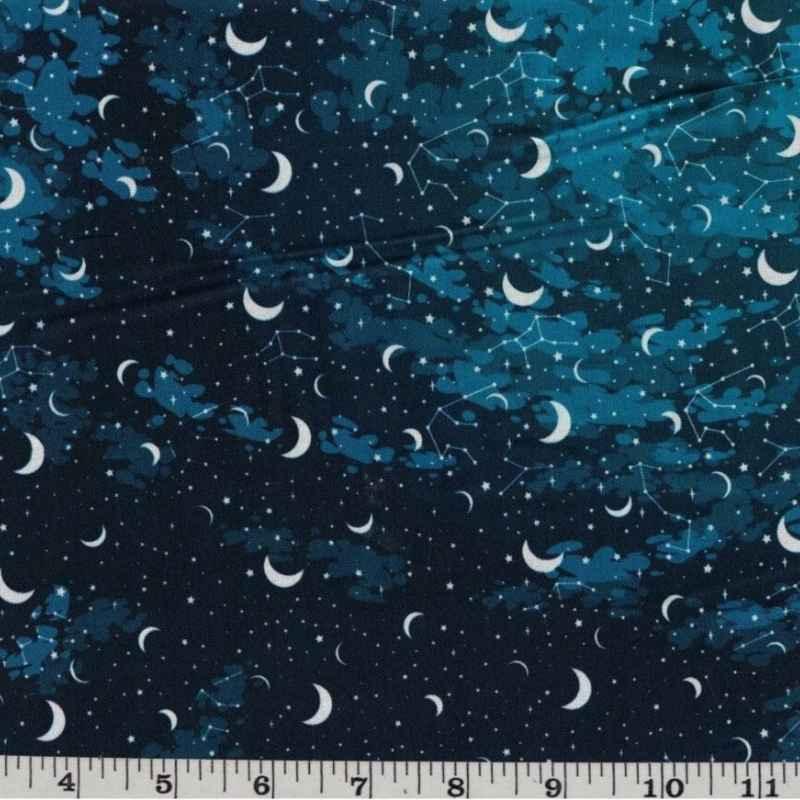 Constellation Fabric, Moon Fabric, Celestial, Cotton Fabric