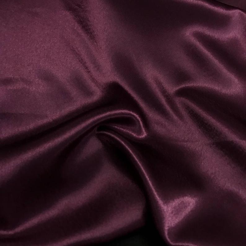 Crepe Back Satin Fabric in Deep Plum