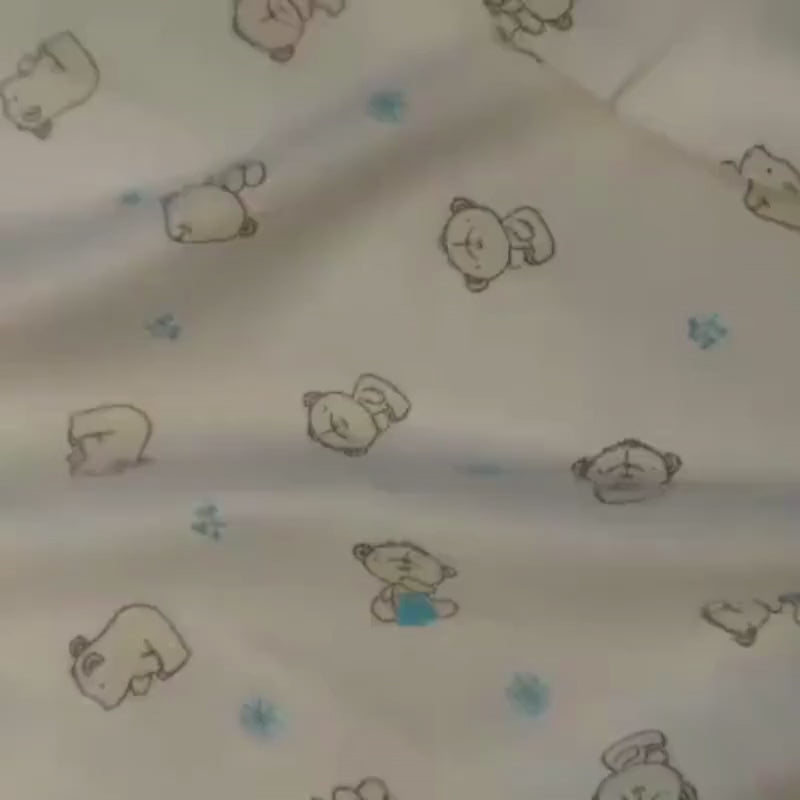 Teddy Bear on white, Super Supple Soft Bamboo Flannel