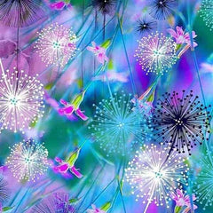 Dandelion Cotton Fabric Ethereal Bright Dandelion Field