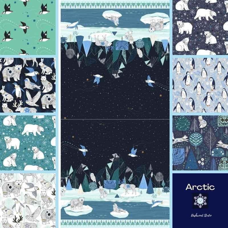 Dashwood Studio - Arctic 8 Fabric Fat Quarter Bundle - Fabric Design Treasures