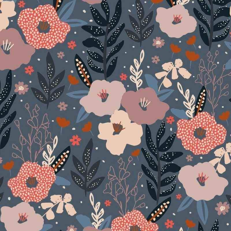 Dashwood Studio - Woodland Notions Floral on Grey WNOT 1890 - Fabric Design Treasures