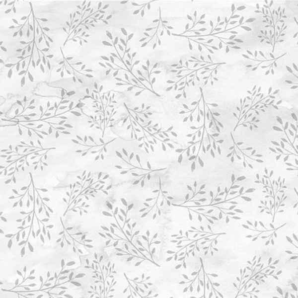 Delicate Vine Gray Quilting Cotton Fabric Misty Morning - Fabric Design Treasures