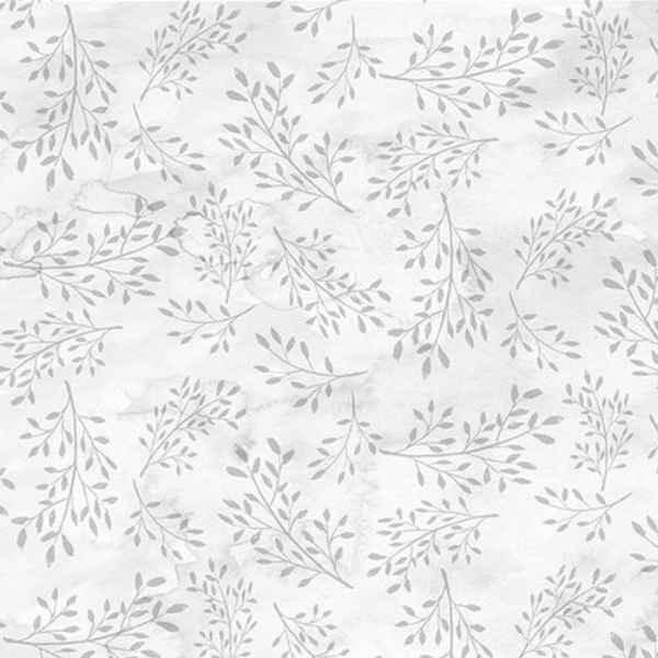 Delicate Vine Gray Quilting Cotton Fabric Misty Morning