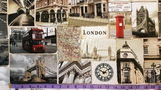 Digital Printed Cotton Canvas London Landmarks