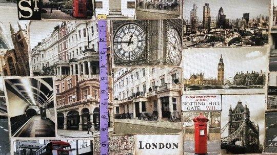 Digital Printed Cotton Canvas London Landmarks