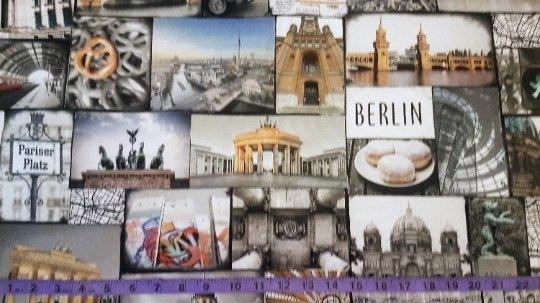 Digitally Printed Cotton Canvas of Berlin Landmarks