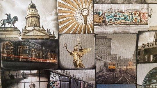 Digitally Printed Cotton Canvas of Berlin Landmarks