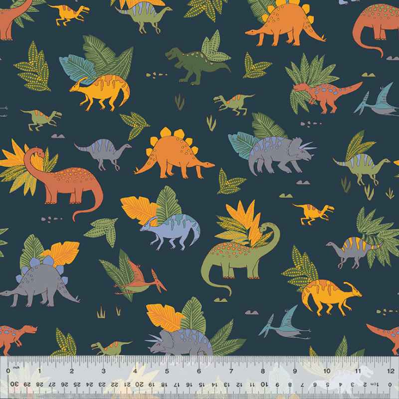 Dinosaur Cozy Flannel by Whistler Studio - Oeko-Tex Certified - Fabric Design Treasures