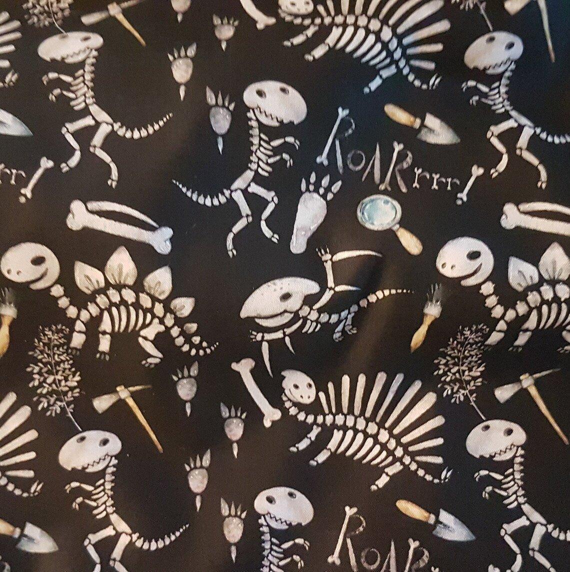 Dinosaur Fabric, Skeleton Fabric, ZoZo Designs
