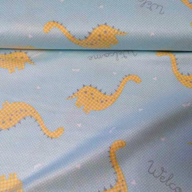 Dinosaur in Teal, Super Supple Soft Bamboo Flannel, Gender Neutral