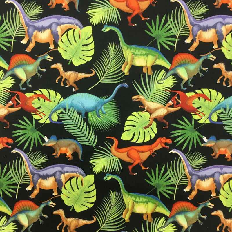 Dinosaur Prehistoric Pets Cotton Print | Fabric Design Treasures