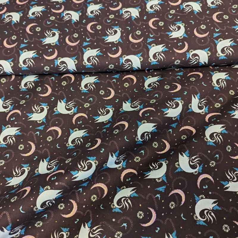 Disney Astral Zero the Dog on Black Nightmare before Christmas - Fabric Design Treasures