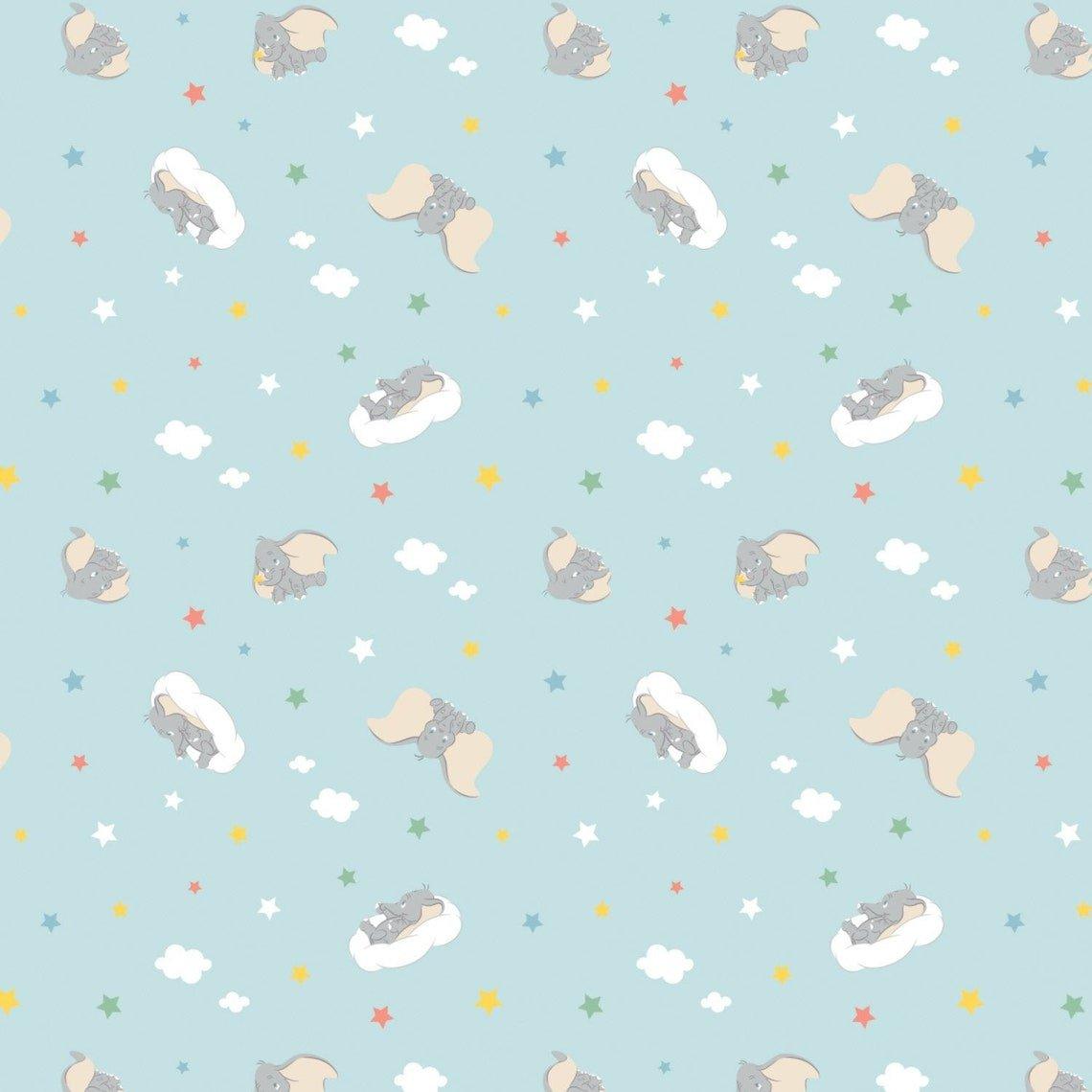 Disney Dumbo Flannel Fabric Teal