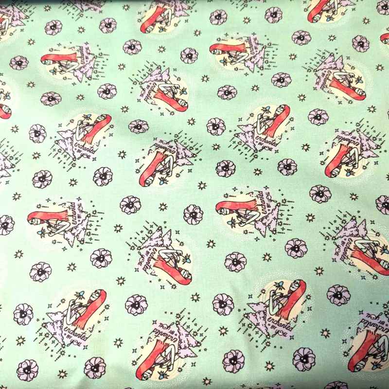 Disney Enchanted Sally on Green Nightmare before Christmas | Fabric Design Treasures