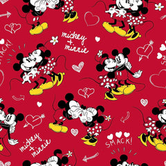 Disney Mickey and Minnie Mouse in Love Cotton Fabric