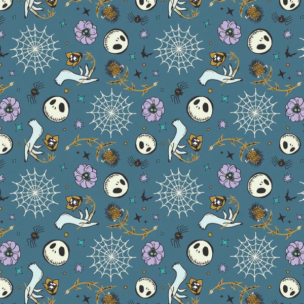 Disney Spellbound on Blue Nightmare Before Christmas - Fabric Design Treasures