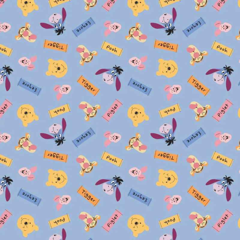 Disney Winnie the Pooh Lavender Friends & Name Tags | Fabric Design Treasures