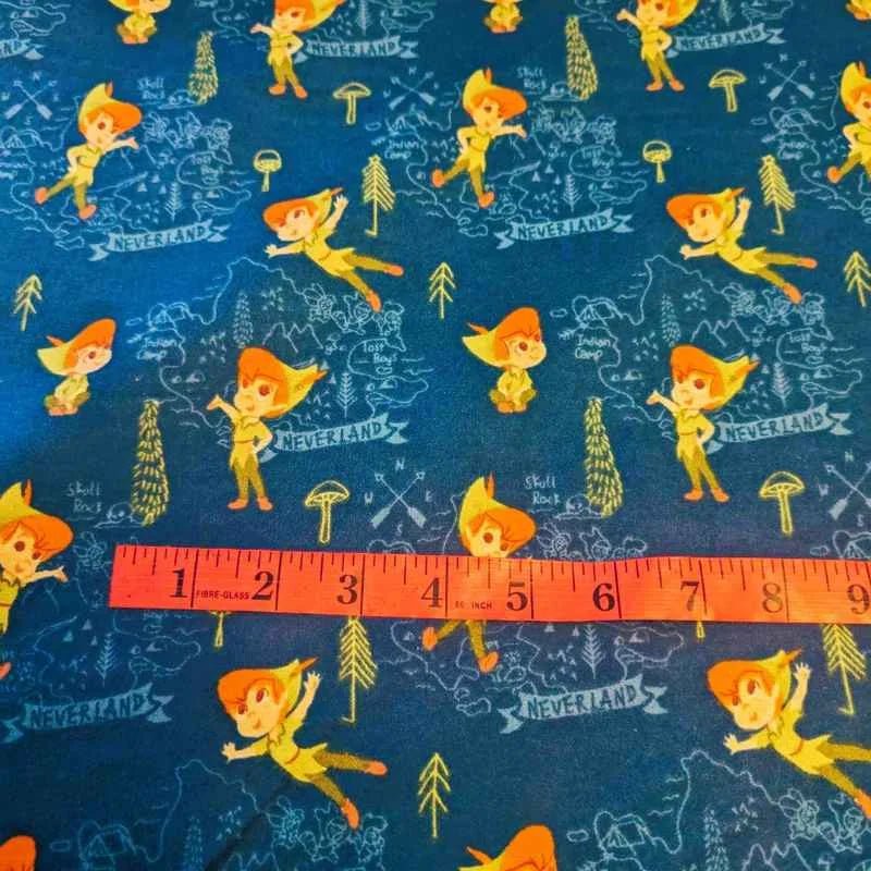 Disney's Peter Pan FLANNEL on Deep Teal, Camelot Fabrics