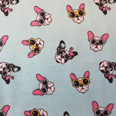 Dog Flannel on Light Blue Background, FLANNEL | Fabric Design Treasures