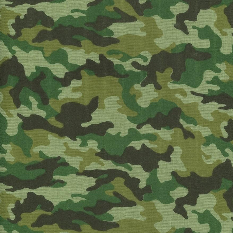 Double Gauze Fabric Camouflage Shades of Dark Green