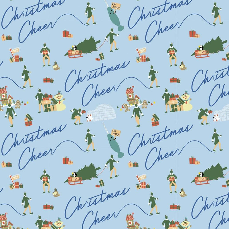 Elf Christmas Cheer, Will Ferrell, Buddy, Light Blue - Fabric Design Treasures