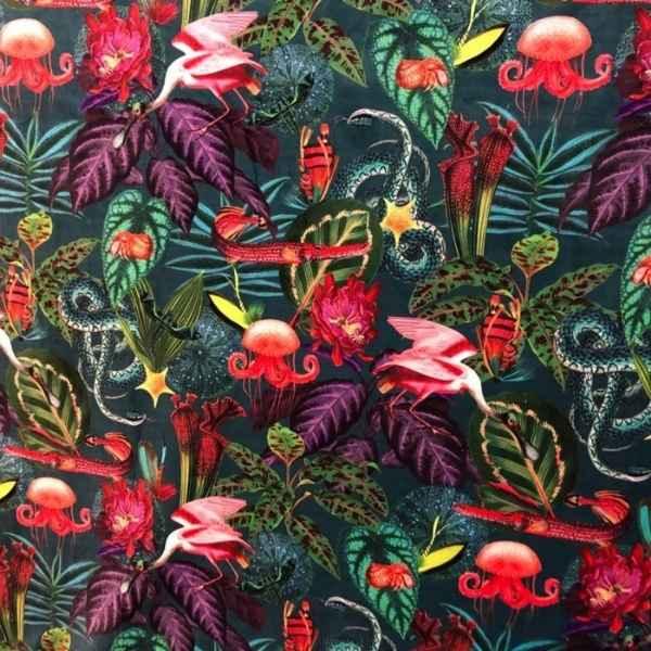 Fantasia Jungle Italian Velvet Digitally Printed